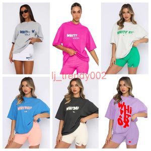 Girl White Shirts sets Women Tshirt Designer T Shirt Summer Tops Loose Solid Color Sweatshirt Tee Luxury Casual Clothes Tide Sprayed Tops Women Fox Tracksuit Suit fx