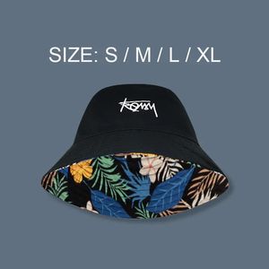 Wielka głowa XL Rozmiar Letter Bucket Hap dla mężczyzn dwustronne kobiety kwiatowy rybakowy kapelusz Summer Street Street Hat Kids Bob Panama 240425