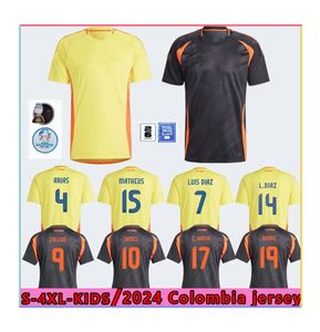 Camisetas Colombia James Soccer Jerseys Kit Player Version 2024 Copa America Columbia Feeld Home Away Kids Luis Diaz Cordoba M.Cassierra Football Shirt