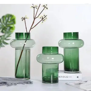 Vases Simplicity Geometry Glass Vase Transparent Hydroponic Flower Pot Artwork Living Room Dining Table Decoration Home Decorations