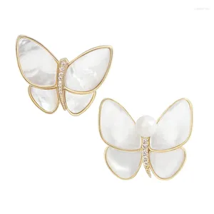 ブローチYysunny Luxury for Women Charch Pearl Gold Color Brooch Pin Jewelry Corsage Wedding Butterfly ClothingAccessories