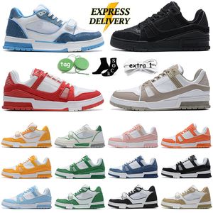 men women shoes Virgil Trainer designer trainer sneakers Low black white baby blue navy orange green tour yellow Pink Brown mens trendy tennis outdoor jogging