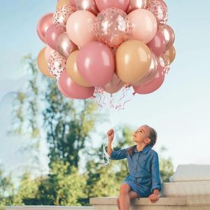 Decorazione per feste macaron rosa macaron arancione retrò palloncini rosa pacchetto coriandoli decorazioni di compleanno per bambini ragazze baby shower glogos