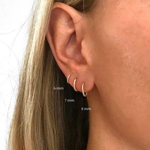 Stud Earrings Aide 925 Sterling Silver Twist Circle Round Ear Bone Buckle For Women Girl 6/7/8/13mm Hoop Party Fine Jewelry