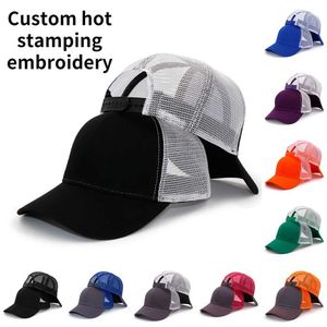 Ball Caps 6-panel customized new casual pure cotton womens truck hat mens black and white summer baseball cool mesh rebound dad Q240429