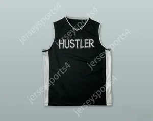 CUSTOM NAY Name Mens Youth/Kids HUSTLER BLACK BASKETBALL JERSEY TOP Stitched S-6XL