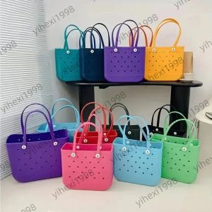 bogg Bag Silicone Beach large tote Luxury Eva Plastic Beach Bags Pink Blue Candy Women cosmetic Bag PVC Basket travel Storage bags jelly sum