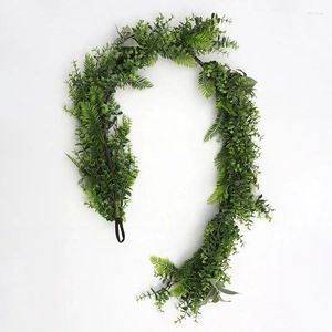 Fiori decorativi 170 cm Eucalipto artificiale Garland Greenery Foglie finte foglie per decorazioni da parete della porta dell'arco di nozze