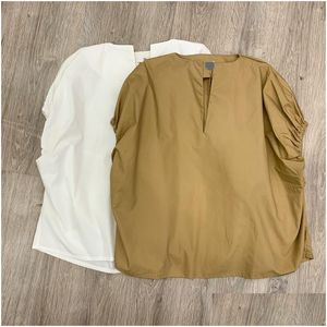 Kvinnors blusar skjortor totexme skjorta avslappnad lös v-ringning kortärmad plover topp droppe leveranskläder dhykp