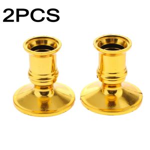 Candles 2pcs Taper Candle Holders Traditional Shape Fit For Standard Candlestick Gold Pillar Candle Base For Wedding Party Home Decor