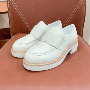 Casual Shoes Women Muffine Autumn Internet Celebrity Height Increasing Leisure Genuine Leather Upper Non-slip Female Loafers