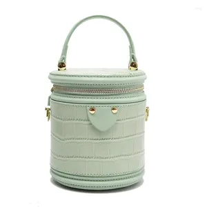 Bag Bucket weibliche Messenger Mini Kuh Leder Mode bonbonfarbene zylindrische 2024 Frühling Luxushandtaschen Frauen Taschen Designer
