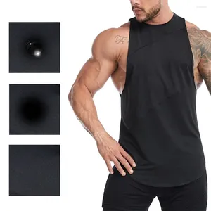 قمم دبابات الرجال Stringer Singlet Vest 95 ٪ Polyester 5 ٪ SPANDEX Black Blue Green Green S-3XL Bodybuilding Sporty Brand