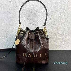 Portable Mini Women Bucket Bag Cowhide Leather Quilted Luxury Handbag Stringing Vintage Classic Shoulder Gold Hardware Crossbody Designer Bag Suitcase 21CM