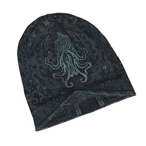 Beanie/Skull Caps Autumn Spring Hats Cthulhu Mythos Thin Hat Bonnet Special Skullies Beanies Caps Men Womens Earmuffs D240429