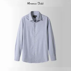 Mäns casual skjortor Mrxmus dutit Business Shirt Classic and Elegant Oxford Textile Premium Cotton Long Hleeves