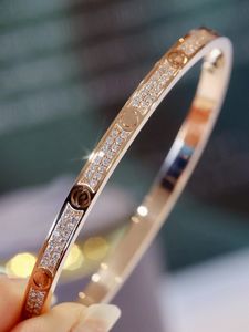 Luxus-Designer-Armband Roségold Dünn Frauenarmband mit Diamant für Frauen Top V-Gold 18K Silberarmband Open Style Hochzeit Schmuck mit Schachtel