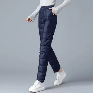 Pantaloni da donna Donne pantaloni di cotone inverno invernali con una fitta slim ardente con un calore antivento con colore solido per un