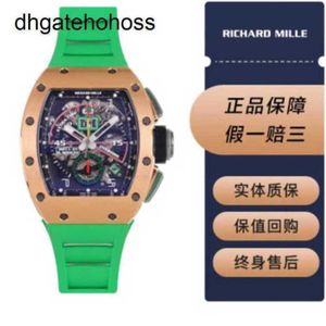 Top Richamills Watches Mechanical Watch Millsr Mens RM1101 Rose Gold Green 1nrmfrj