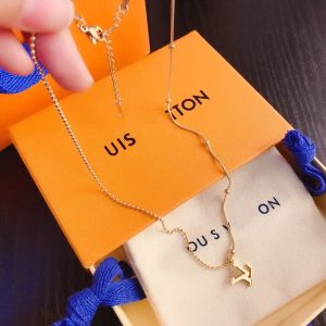 Designer 18K Gold Plated Pendant Necklaces Chain Rhinestone Stainless steel Choker Brand Necklaces for Women Wedding Party Jewelry Couple Gifts CRG2404295-12