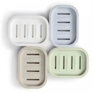Ställ in bärbara tvålrätter DoubleLayer Plastic Soap Box Hushåll Badrum Drain Tvål Badrum Tvållåda med lock