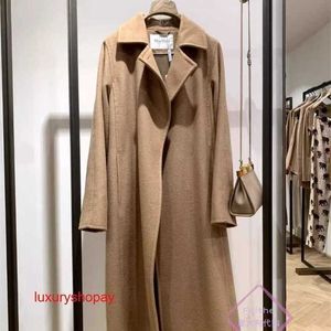 Maxmaras Womens Cashmere Coat 23FW NOWOŚĆ MANUELA SIDY KOLOR POLO WORLAR TUNEIC TUNELIVE WOLED WOLED DŁUGO DLA KOBIET RJIT