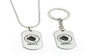 HSIC Game Jewelry Team Fortress 2 KeyChain Heavy Dog Pendant Metal Alloy Keyring Holder for Fans Porte CLEF HC129044944342