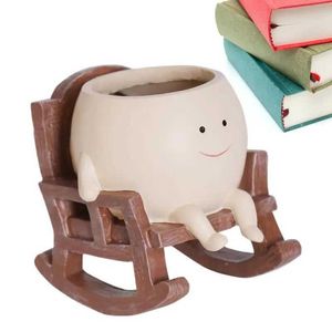 Planters Pots Plant basin resin rocking chair juicy plant indoor Q240429