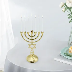 Świece Hanukkah Menorahs Uchwyt 7 Wysokość gałęzi o szerokości 21 cm Solidna baza na stół modlitewny lub centralny punkt biurka