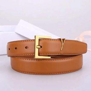 Lyxkvinnor Designer Belt Brand Letters Designer Belt Kvinnor äkta läderbredd 3 cm Midjeband Högkvalitativ S Buckle 6Color 90-115cm Bälte för kvinnor