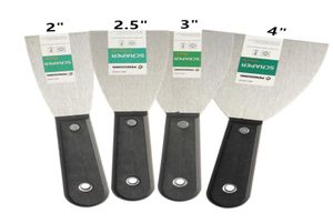 4pcsset Putty Messer Schaberklinge 2quot 25quot 3quot 4quot Kohlenstoffstahl Kunststoff Griff Schaber Schaufel Wandpflaster KN6086483