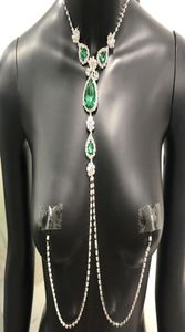 2020 Luxo de jóias verdes de strass verde para mulheres Sexy Chain Chain Chain Chain 21115160