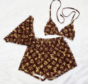 Designer kvinnors badkläder lyx varumärke baddräkt kvinna baddräkter sexigt plus storlek 3 bit bikini set