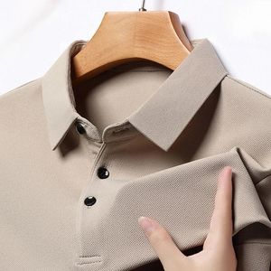 2023 Männer Polo Shirt Business Autumn T -Shirt Langarm Long Sleeve Casual Male Fit Slim Korean Clothing Button Shirts 240416
