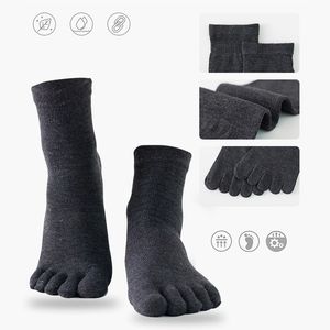 Socks with Fingers Men's Breathable Sweat Toe Socks Comfortable Cotton Elastic Sports Business Sock