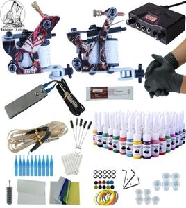 Komplette Tattoo Kit 2 Kanonen Immortal Color Inks Stromversorgungs Tattoo -Maschinen Nadeln Zubehör Kits Permanent Make -up Kit1133643