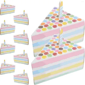 Bottiglie di archiviazione 10 pezzi Triangolare Torta Festa Birthday Creative Gift Box Boxes Wedding Candy Boxes Container Goodie Container