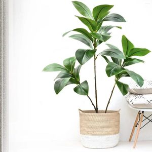 Decorative Flowers 105cm (41.3in) Artificial Fiddle Leaf Fig Magnolia Lucky Ficus For Patio Garden Indoor Home And Office Decor