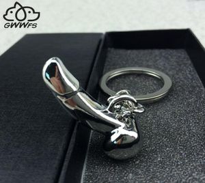 GWWFS Penis masculino Correntes -chave Presentes para homens Mulheres Silver Color Metal Fashion Fashion Genitals Carchain Key Ring Men Jewelry 2019 J2787435