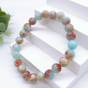 Strand Blue Imperial Jasper Bread Bracelet Crystal Stone Homens Moda Moda Reiki Cura Bulbão de pedras preciosas Presente de joias