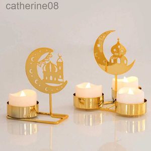 Candles Ramadan Candle Holder 2024 Eid Mubarak Home Decoration Metal Candlestick Ramadan Kareem Islamic Muslim Supplies Eid Al Adha Gift d240429