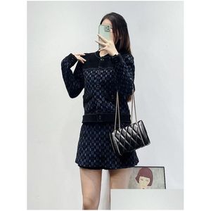 Basic Casual Dresses Maje Women Jacquard Knit Short Coat Long Sleeve Loose Blouse Top Drop Delivery Apparel Womens Clothing Dhrgf