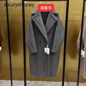 Maxmaras Teddy Bear Coat Womens Cashmere Coats Wool Winter Starry Grey Max Home Mid Length Mara Hot Bus 23 Same Cold and Warm c