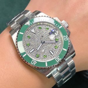 Diamond Watchmen di lusso orologio di lusso orologio meccanico automatico orologio da 40mm daimond e quadrante Striscia in acciaio inossidabile Montre de Luxe Calendar Watch