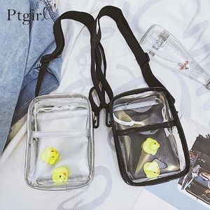 Kvällspåsar transparent väska för kvinnor klar axel ptgirl 2024 kvinnliga handväskor mångsidig messenger mode sac