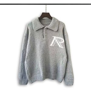 SWEATER SWEAT LITET BLUSKI Jacquard luźne sweter z długim rękawem swetra swoboda swobodna załoga szyja luźna jesień