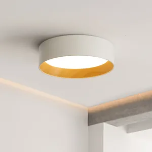 Taklampor Spanien High-End Round Livingroom Bedroom Lamp Modern Led Nordic Simple Originality Wood Grain Home Decoration