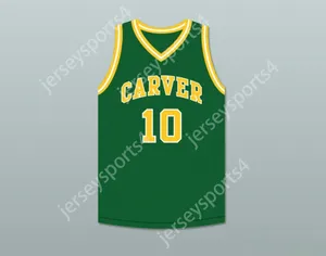 Пользовательские номинации Mens Youth/Kids Tim Hardaway 10 Carver военная академия претендент на зеленый баскетбол Jersey 1 Top Stithed S-6xl