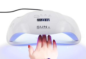 Sun X 4854W Nail Dryer UV LED Nail Lamp LCD Display 36 LED -torktumlare för härdning av Gel Polish Auto Sensing Manicure Tool9171041