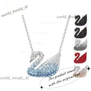 Designer Jewelry Clover Woman Swan Necklace Gradient Crystal Exquisite Fashion Party Clavicle Chain Original Accessories Original Swarofski Necklace 900